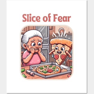 Slice of fear - funny pizza Posters and Art